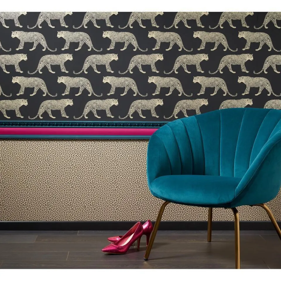 Kwantum Behang Romana Zwart Goud