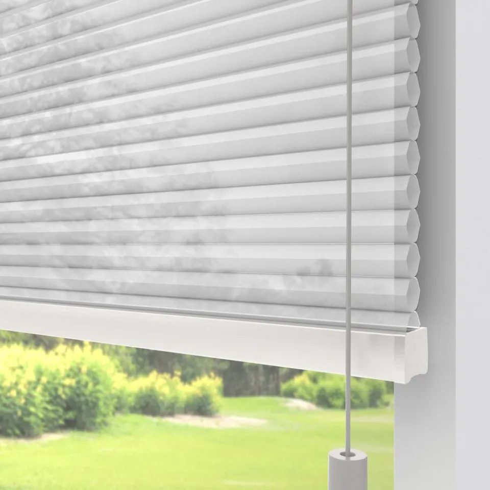 Kwantum Dubbel Plissé Jikke Wit Lichtdoorlatend