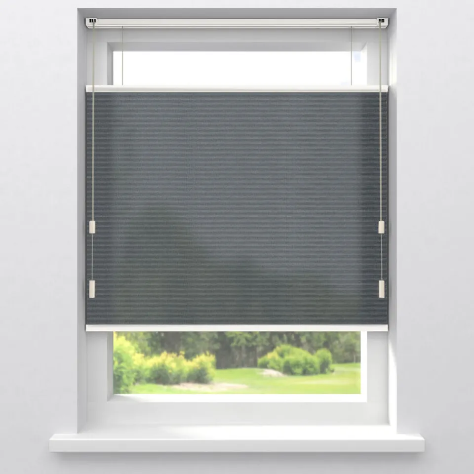 Kwantum Fenstr Dubbel Plisségordijn Mia Donkergrijs Lichtdoorlatend