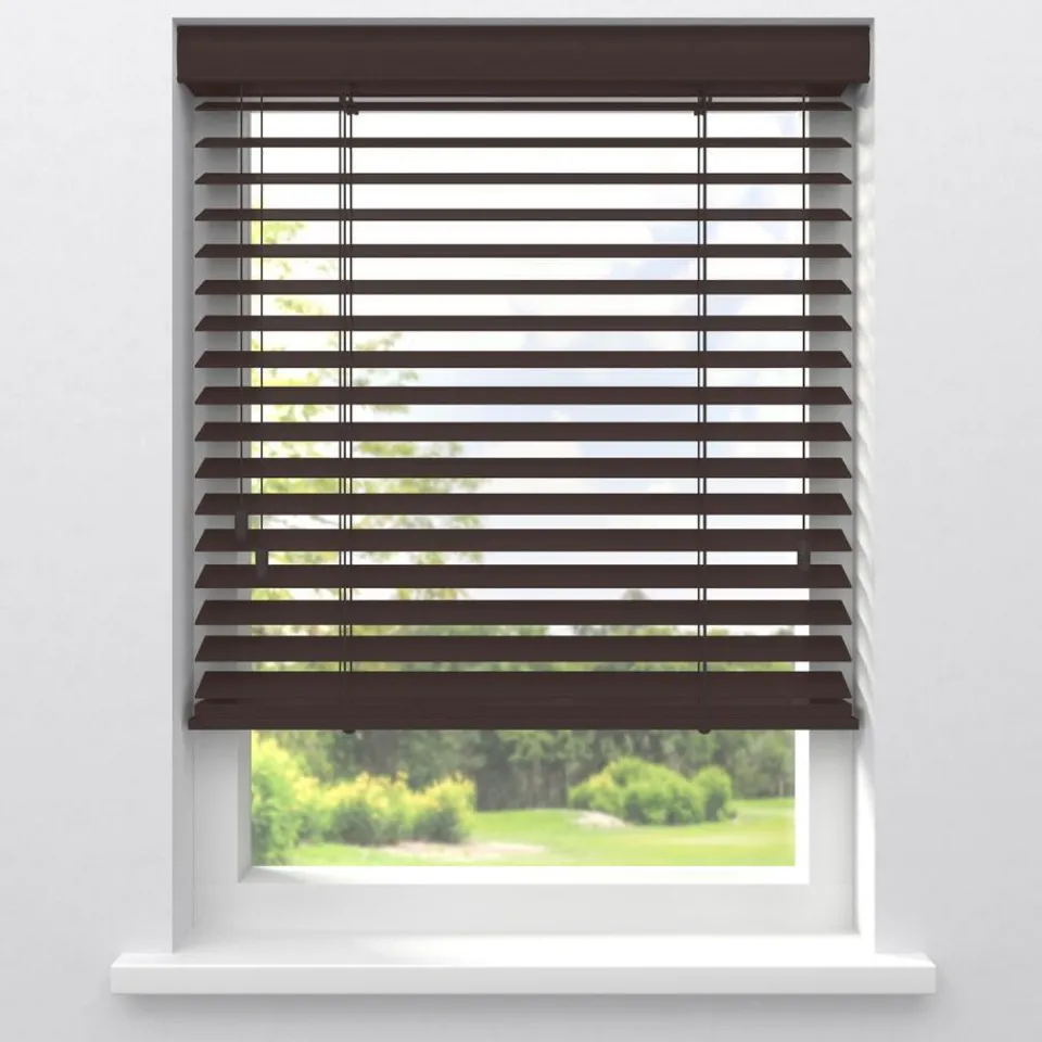 Kwantum Fenstr Houten Jaloezie Harm Bruin 50mm