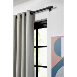 Kwantum Gordijnroede 240 Cm Mat Zwart Staal - Ø28mm