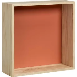 Kwantum Wanddecoratie Hout Steenrood Maat L 30x10x30 Cm