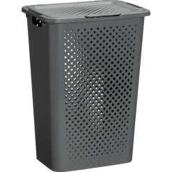 Kwantum Wasmand Rattan Ruit Antraciet 50 L